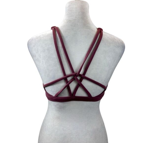 Ladies Lululemon Dusty Rose Strappy Back V Neckline Sports Bra Size 6 - Picture 6 of 7